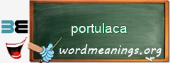 WordMeaning blackboard for portulaca